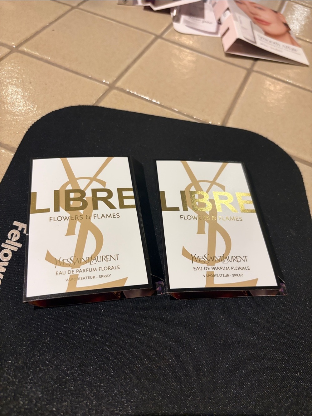Yves Saint Laurent Libre Flowers & Flames Packaging — White & Gold Accents